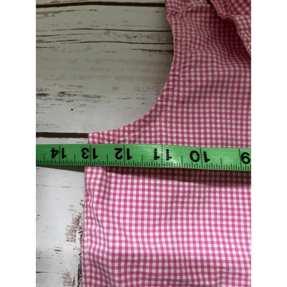 Ralph Lauren Sleeveless Shirt Pink Gingham Peplum Vintage 6X